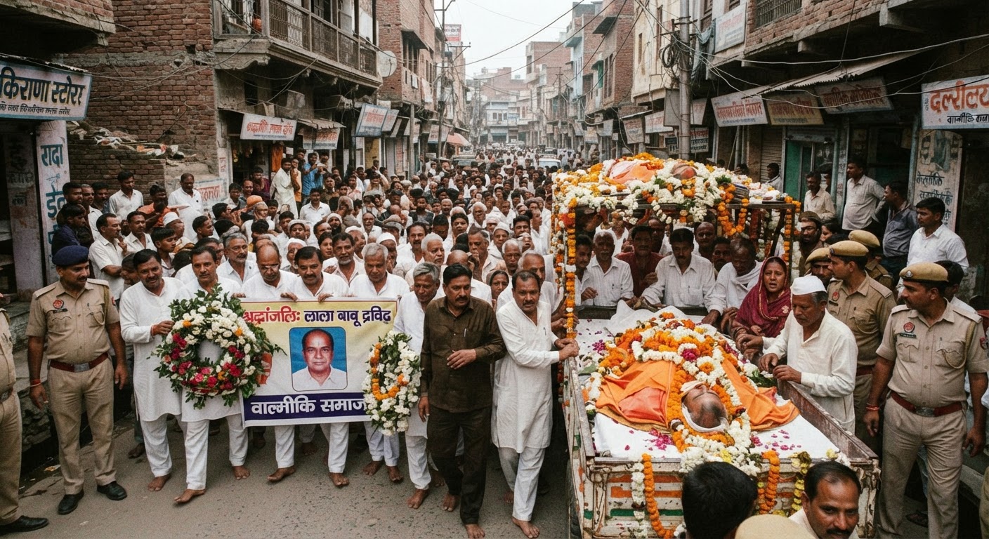 मुरादाबाद: वाल्मीकि समाज के दिग्गज नेता लल्ला बाबू द्रविड़ का निधन, शोक में स्थगित हुए कार्यक्रम