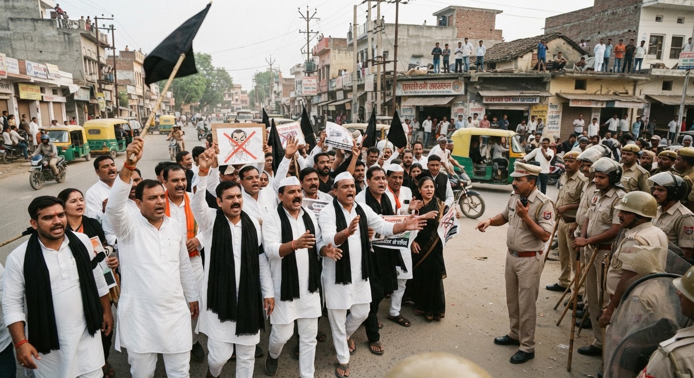 चुनाव आयुक्त के इस्तीफे की मांग, अयोध्या में कांग्रेस कार्यकर्ताओं का जोरदार प्रदर्शन
