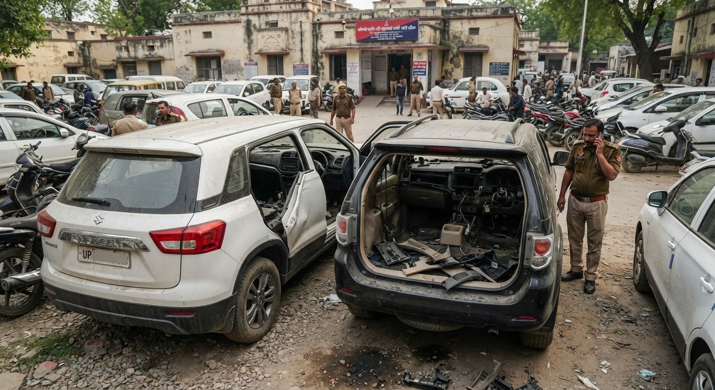 उन्नाव: पुलिस स्टेशन में खड़ी जब्त गाड़ियों से कीमती पुर्जे चोरी, मचा हड़कंप
