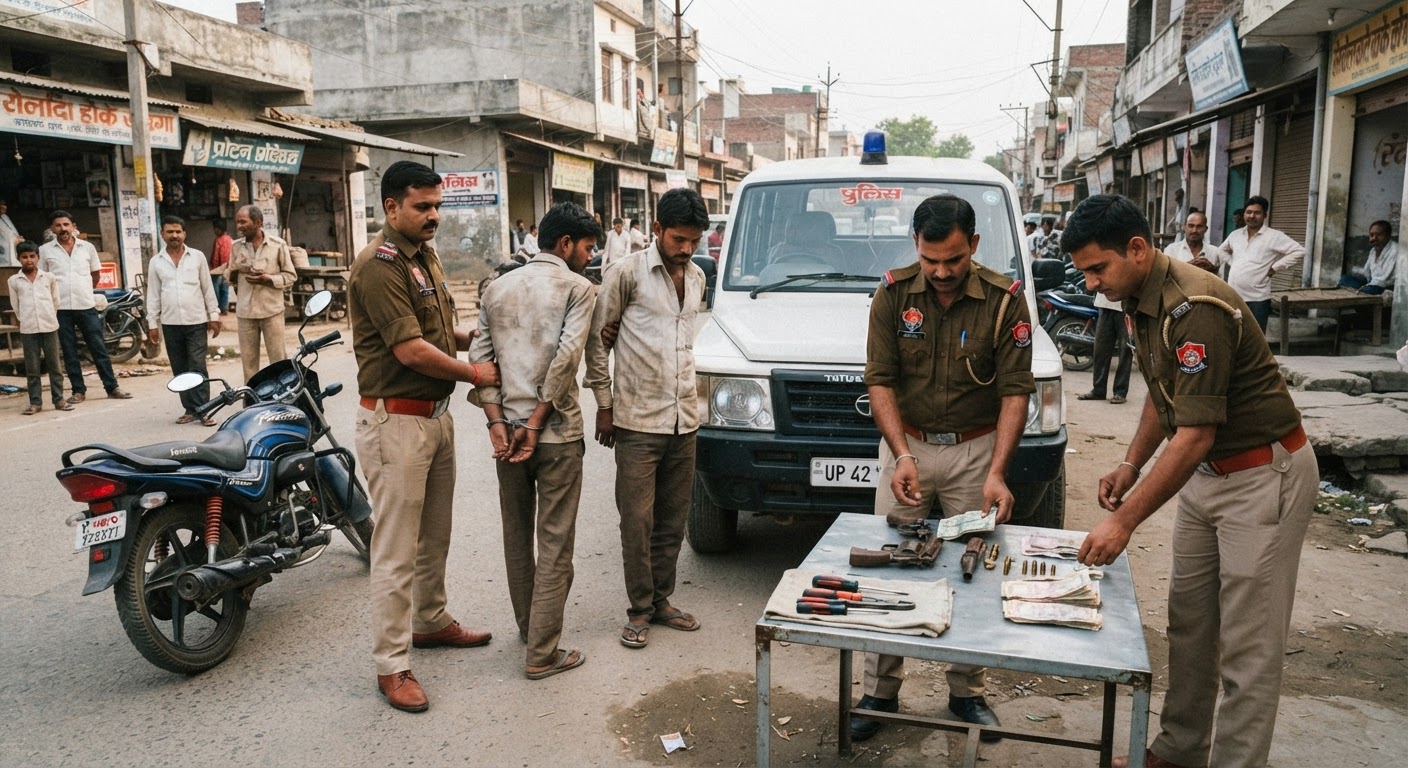 हैदरगढ़ पुलिस की बड़ी कार्रवाई: दो संदिग्ध गिरफ्तार, अवैध पिस्टल और नकदी बरामद