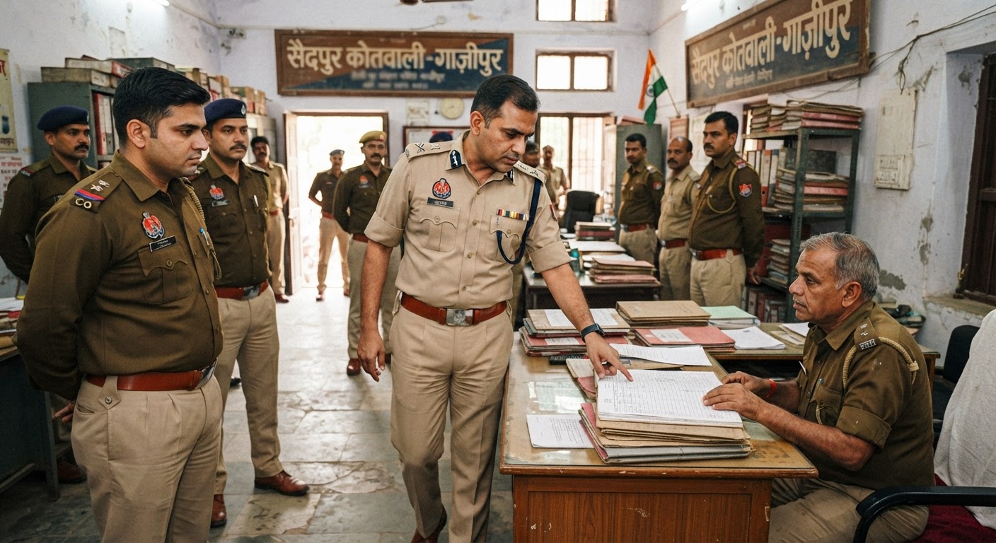गाजीपुर: एसपी विनय कुमार सिंह का सैदपुर कोतवाली में औचक निरीक्षण, व्यवस्थाओं को लेकर दिए सख्त निर्देश