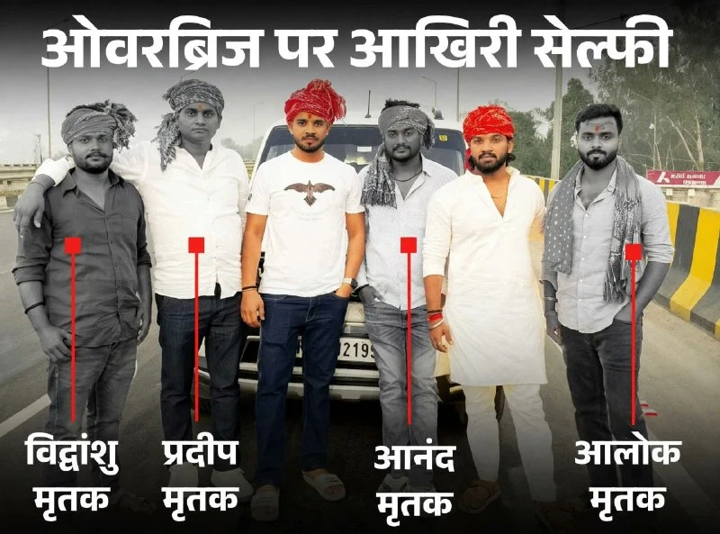 वाराणसी-प्रयागराज हाईवे पर भीषण हादसा: फोटो खींचने के लिए रुकी कार को ट्रक ने रौंदा, 5 की मौत