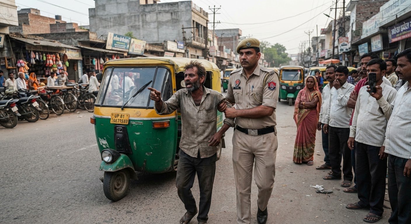 अलीगढ़: नशे में धुत ऑटो ड्राइवर ने सब-इंस्पेक्टर को दी गालियां, पत्थर लेकर दौड़ाने का वीडियो वायरल