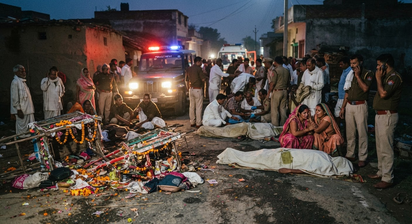 फिरोजाबाद: विसर्जन के लिए जा रहे लोगों को ब्रेजा ने रौंदा, 4 की मौत और 12 घायल