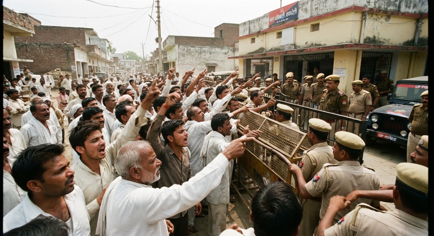 रायबरेली: SHO पर रिश्वतखोरी और धमकी का आरोप, ग्रामीणों ने घेरा थाना