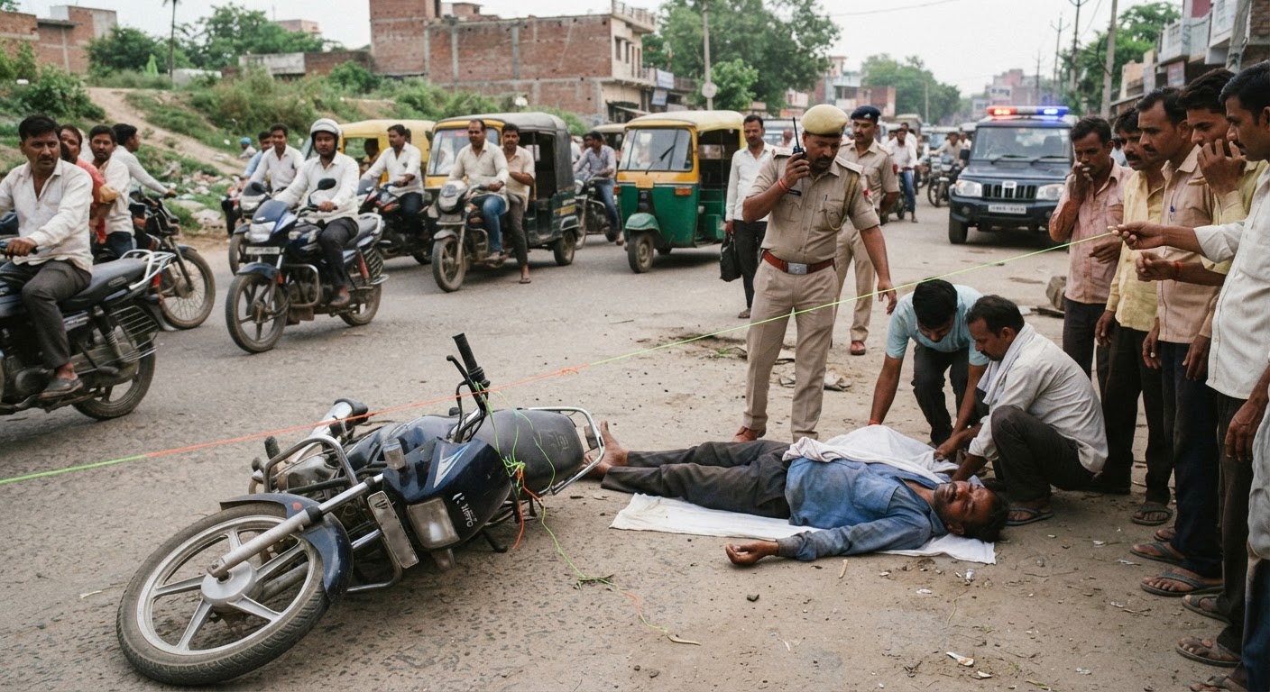 गोरखपुर: प्रतिबंधित चाइनीज मांझे ने ली जान, मोपेड सवार युवक की गर्दन कटी