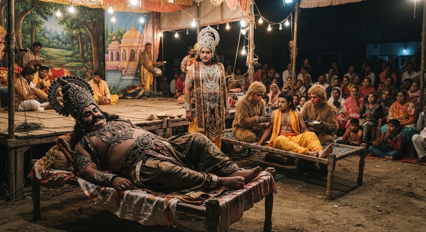 शाहजहाँपुर रामलीला: अंगद का रौद्र रूप और कुंभकर्ण वध के दृश्यों ने बांधा समां
