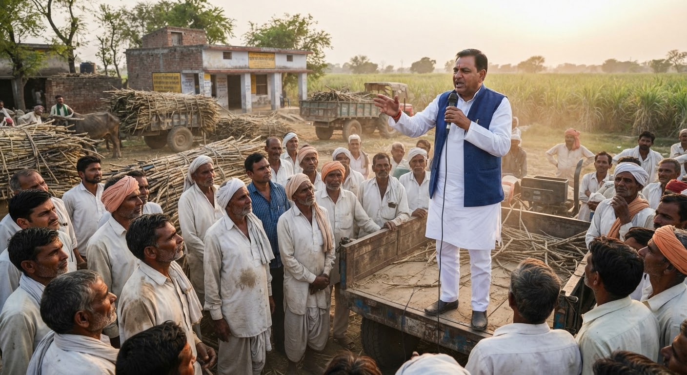 गन्ना भुगतान पर वार-पलटवार: मंत्री सतीश शर्मा ने अखिलेश यादव के वादे को बताया 'खोखला'