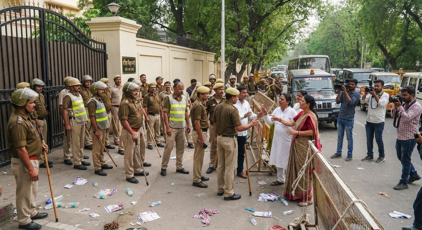 लखनऊ: शिक्षा मंत्री के घर प्रदर्शन करने वाले 60 अज्ञात लोगों पर केस दर्ज