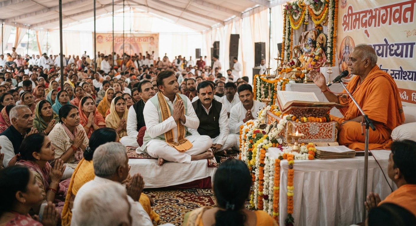 अखिलेश यादव पहुंचे अयोध्या, राम मंदिर नहीं जाने पर छिड़ा सियासी घमासान