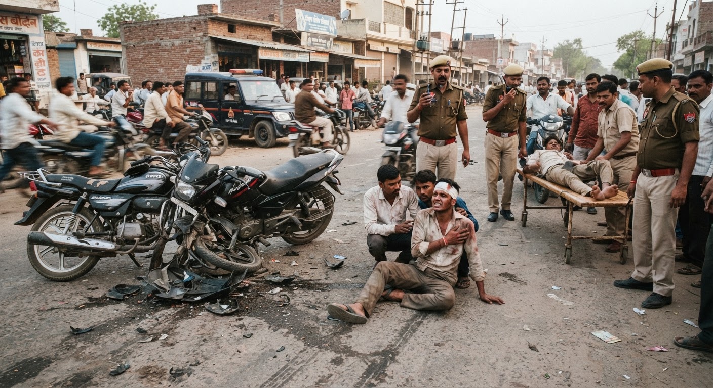 आगरा में दो बाइकों की भीषण टक्कर, हवा में उछले युवक; रोंगटे खड़े कर देने वाला CCTV वीडियो आया सामने