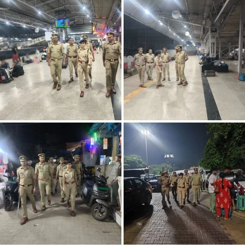 त्योहारों पर सुरक्षा सख्त: आगरा के प्रमुख बाजारों में पुलिस ने की फुट पेट्रोलिंग