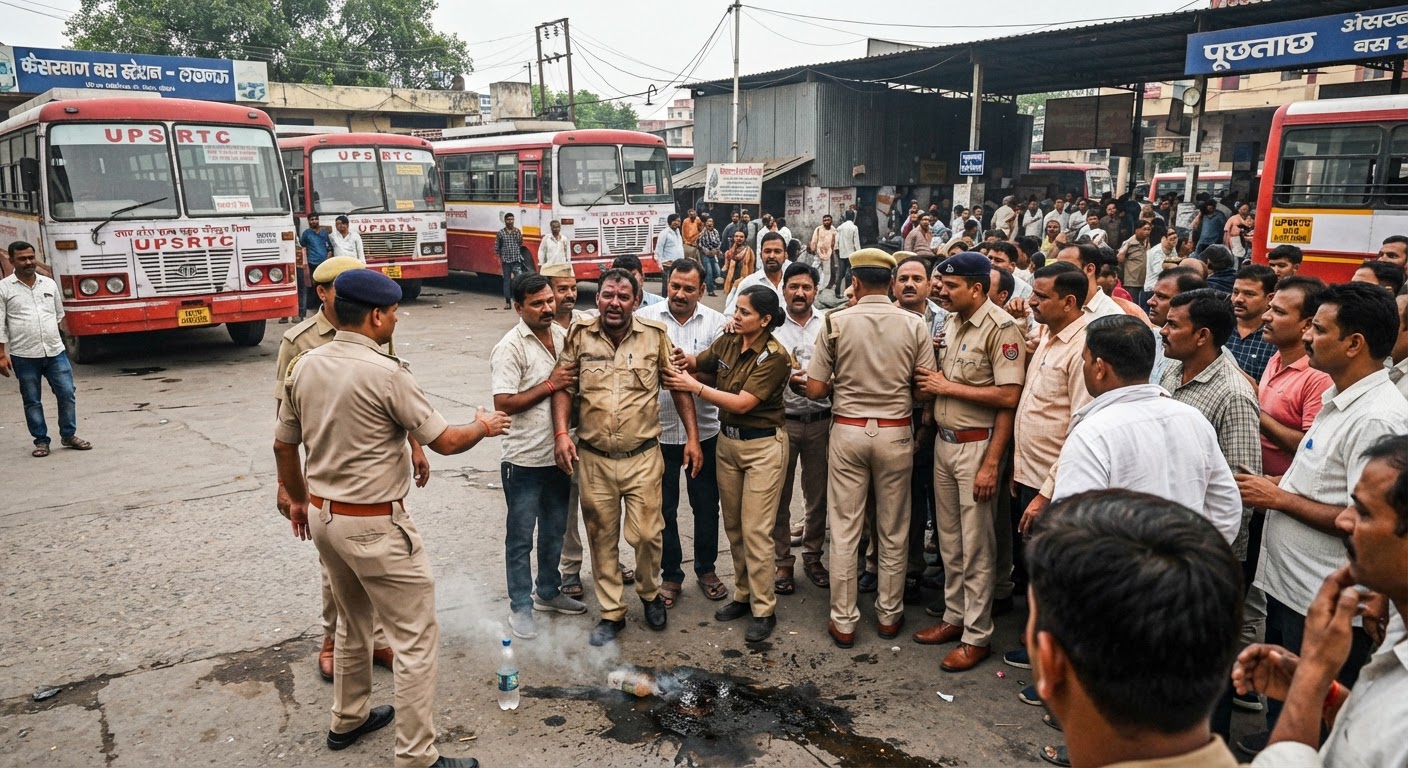 लखनऊ: उत्पीड़न से तंग UPSRTC कर्मचारियों ने किया आत्मदाह का प्रयास, डिपो में भारी तनाव