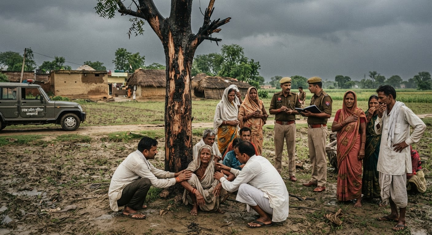 कासगंज में आसमानी बिजली का कहर: मक्के के खेत में काम कर रहे परिवार के 3 सदस्यों की मौत