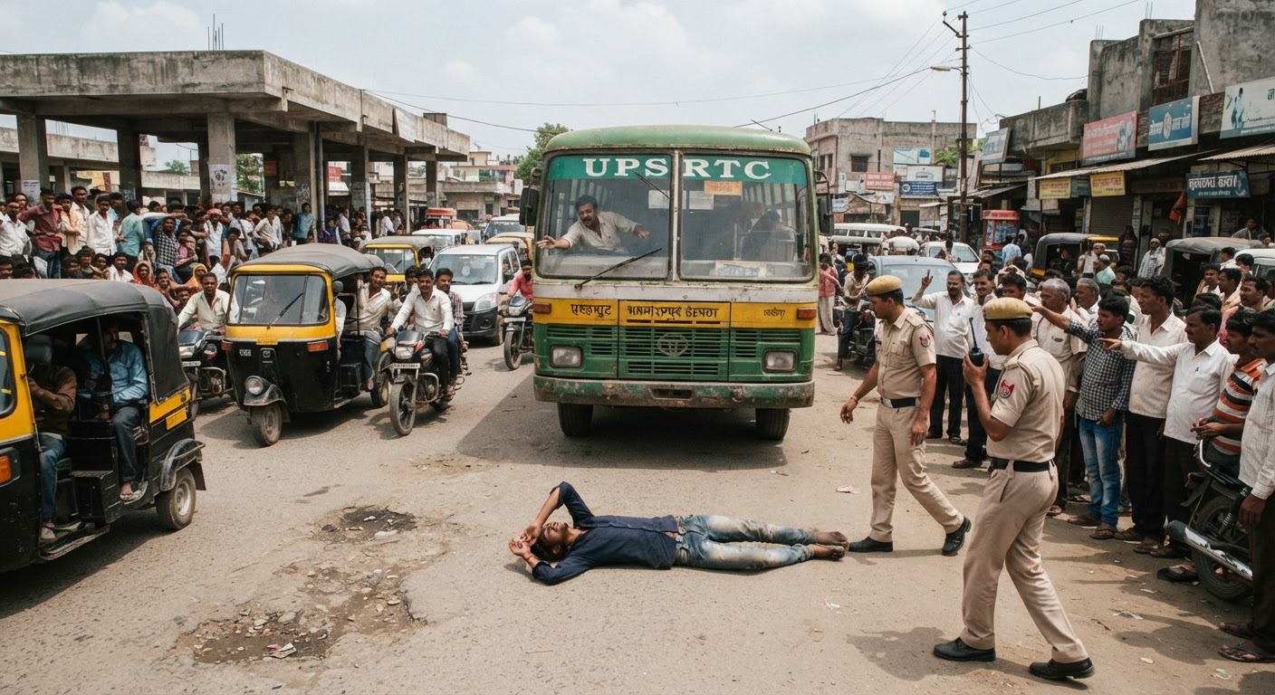 हमीरपुर बस स्टैंड पर नशे में धुत युवक ने काटा बवाल, सड़क पर लेटकर लगाया लंबा जाम