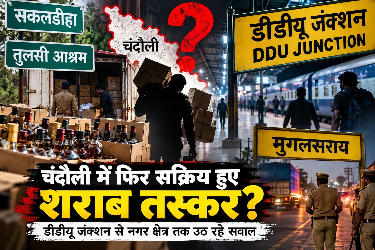 चंदौली: क्या बदल गए शराब तस्करों के ठिकाने? मुगलसराय और सकलडीहा में बढ़ी हलचल
