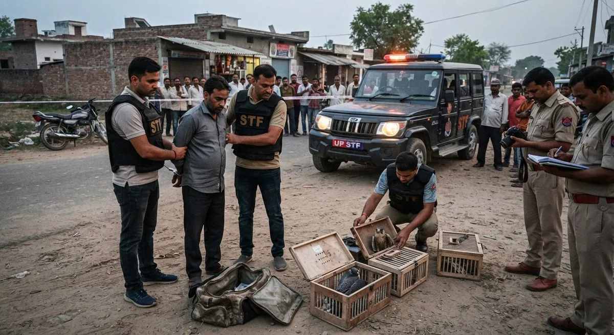 लखनऊ में यूपी एसटीएफ की बड़ी कार्रवाई, 1.4 करोड़ के दुर्लभ बाज के साथ मुंबई का शख्स गिरफ्तार