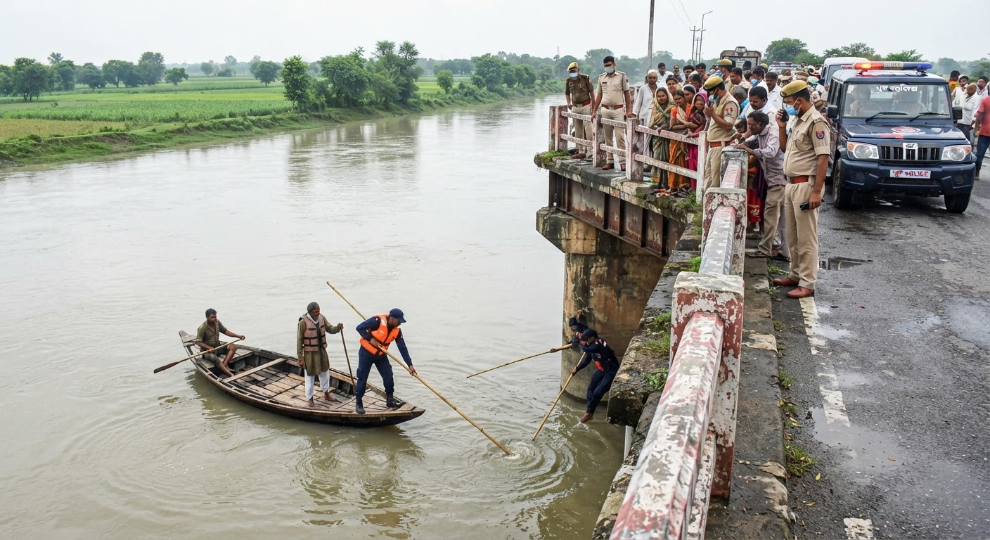 बाराबंकी: गोमती नदी में महिला ने लगाई छलांग, मासूम बेटी को लोगों ने बचाया