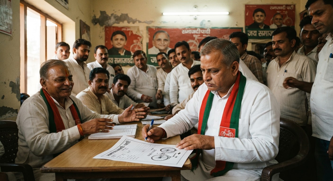 भवानीभिख शुक्ला ने पांच बेटों संग थामा सपा का दामन, अखिलेश यादव ने किया स्वागत