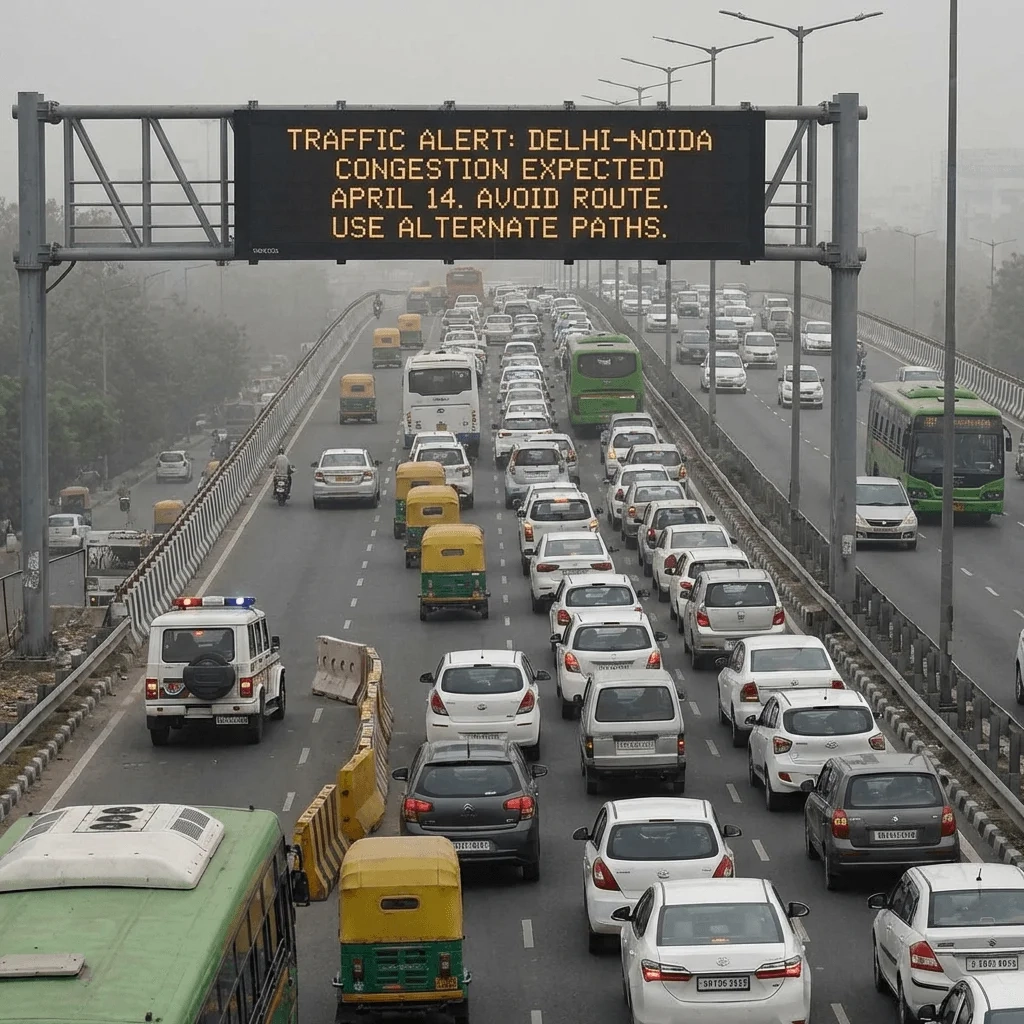 Delhi-Noida में 14 अप्रैल को जाम का खतरा, पुलिस ने जारी की ट्रैफिक एडवाइजरी, इन रास्तों से बचें