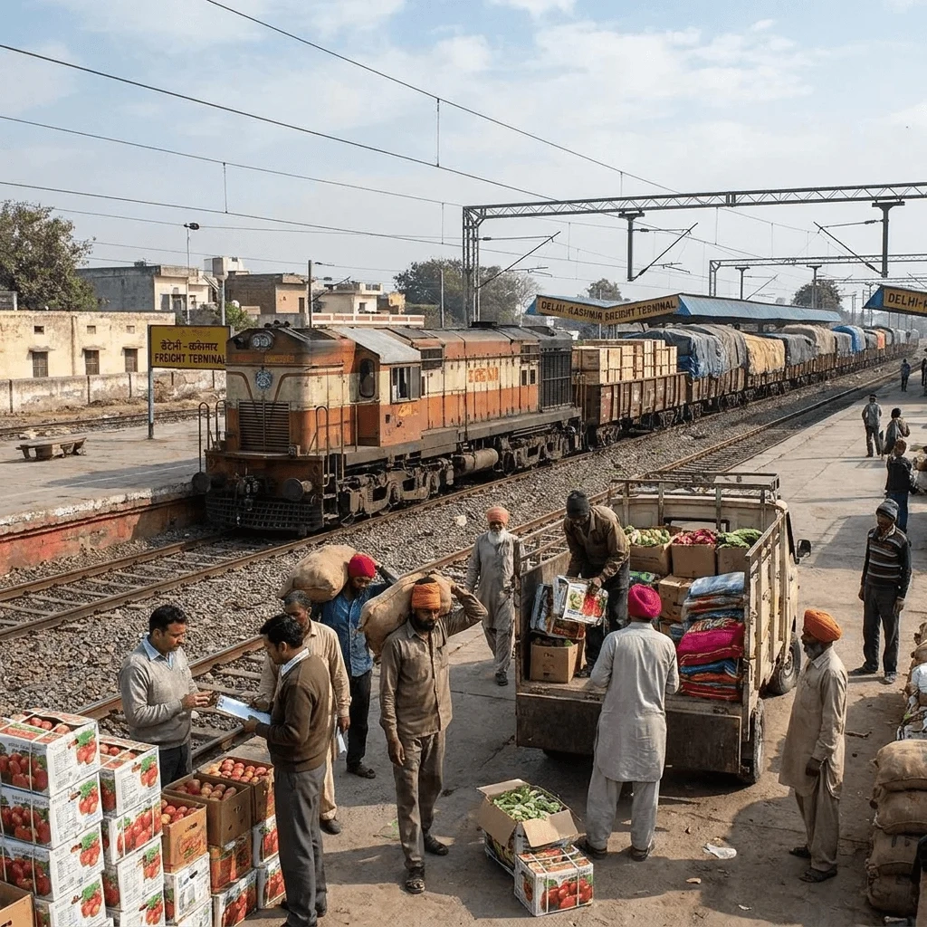 Delhi और कश्मीर के बीच शुरू हुई मालगाड़ी सेवा, व्यापारियों और किसानों को मिलेगा बड़ा फायदा